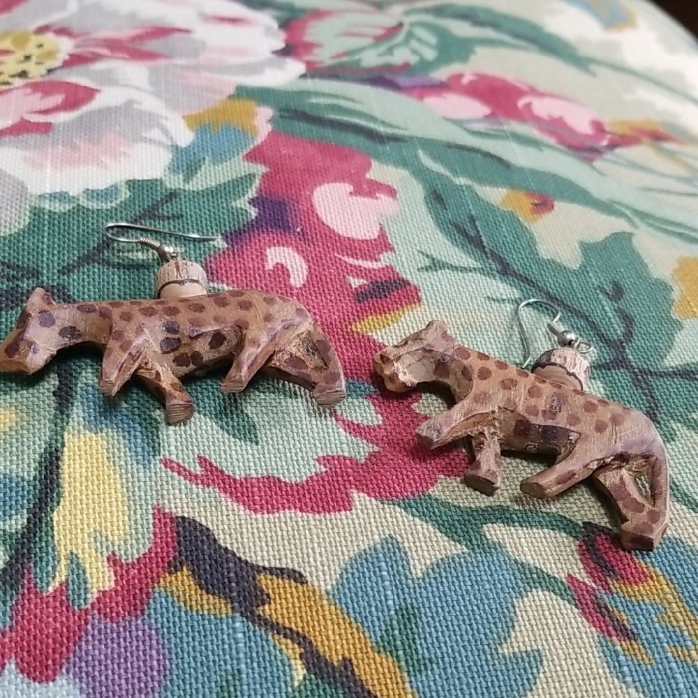 Handcrafted Brown Animal Earrings